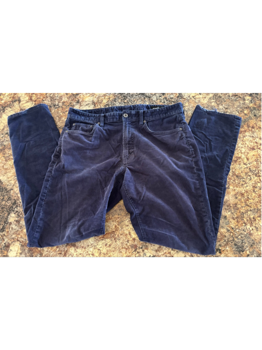 Bonobos Men’s Corduroy Pants 35x34 Navy Blue Straight Fit 5 Pocket